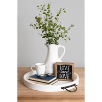 Kate and Laurel Marmora Wood/Metal 18-inch Round Tray