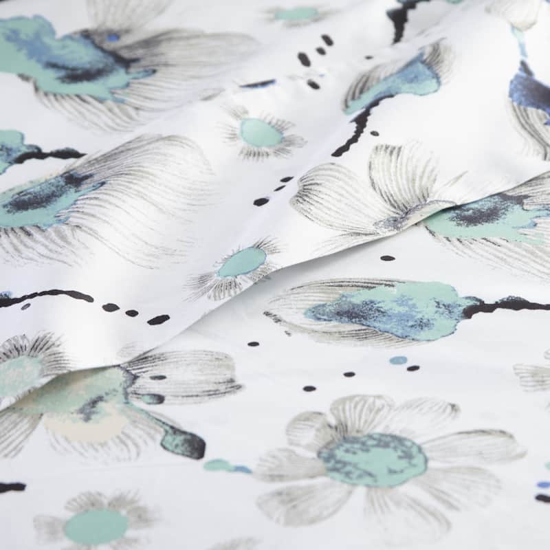 Watercolor Symphony Extra Deep Pocket 4-piece Cotton Bed Sheet Set