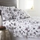preview thumbnail 1 of 2, Watercolor Symphony Extra Deep Pocket 4-piece Cotton Bed Sheet Set Grey - Full