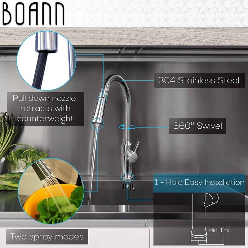 Esther 304 Stainless Steel Kitchen Sink Faucet