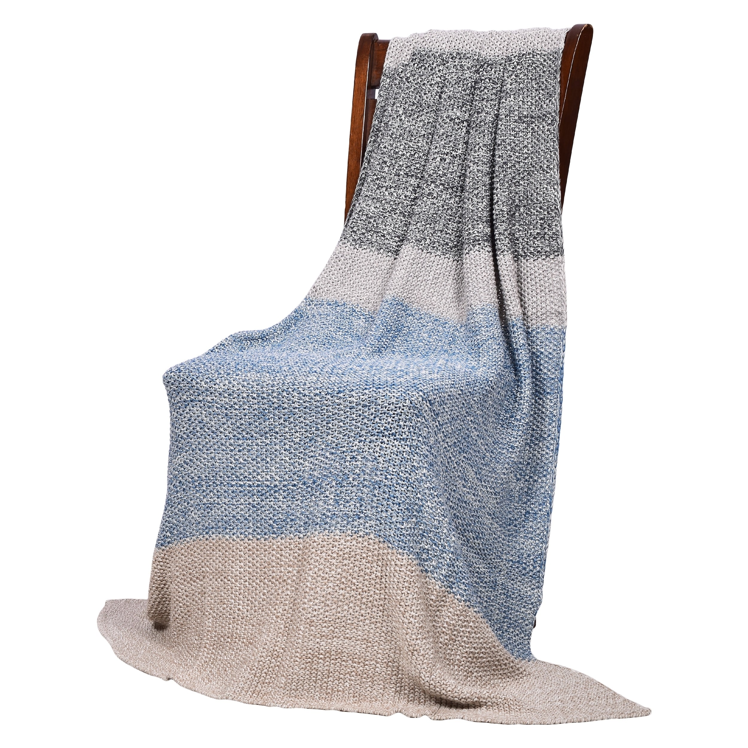 Vena Blue Grey Cotton Throw Blanket Overstock 25458310