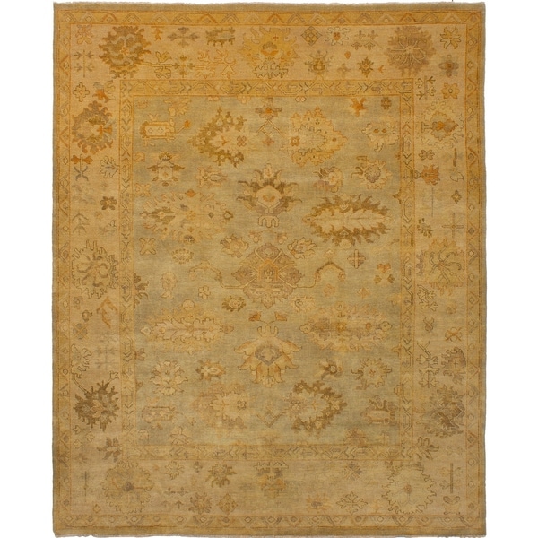 ECARPETGALLERY Hand-knotted Royal Ushak Grey Wool Rug - 8'0 x 9'10