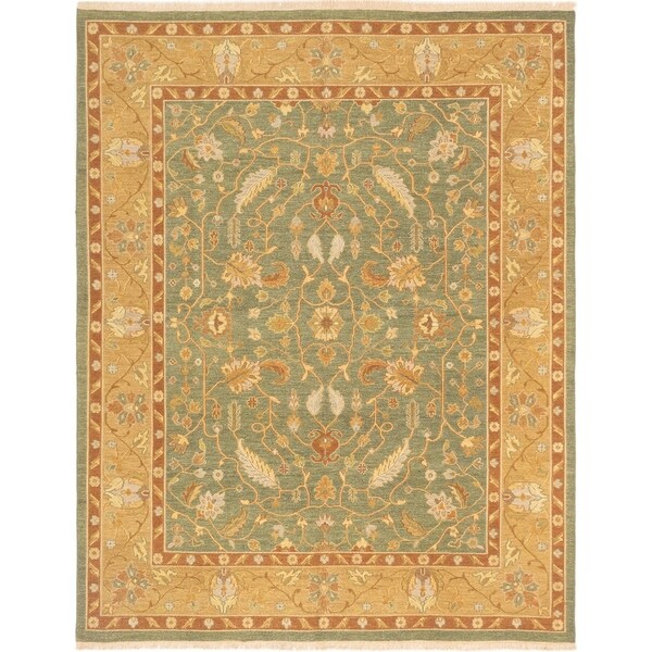 ECARPETGALLERY Flat-weave Lahor Finest Teal Wool Sumak - 7'8 x 9'6