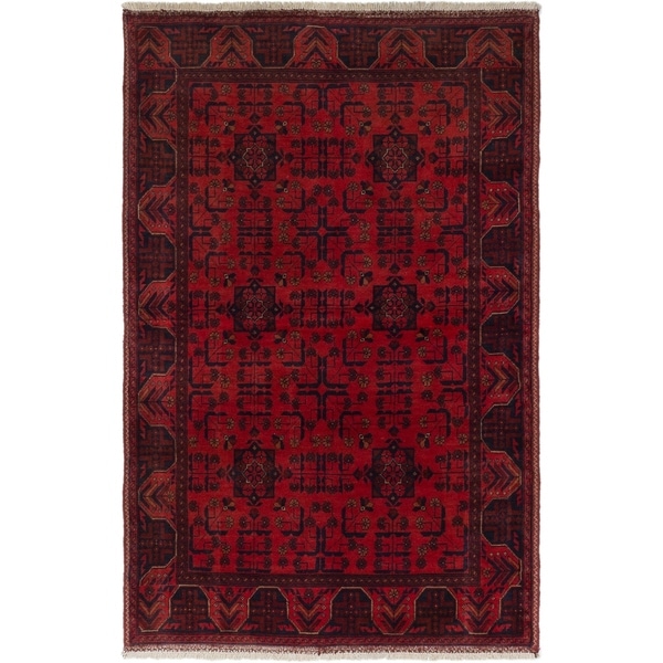 ECARPETGALLERY Hand-knotted Finest Khal Mohammadi Red Wool Rug - 4'0 x 6'4