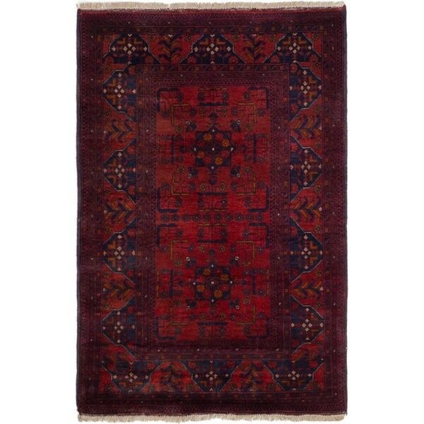 ECARPETGALLERY Hand-knotted Finest Khal Mohammadi Red Wool Rug - 3'2 x 4'10