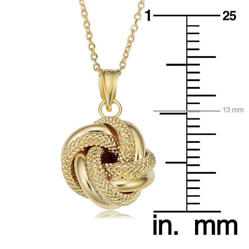 14k Yellow Gold Love Knot Pendant Necklace (16.5 inch)