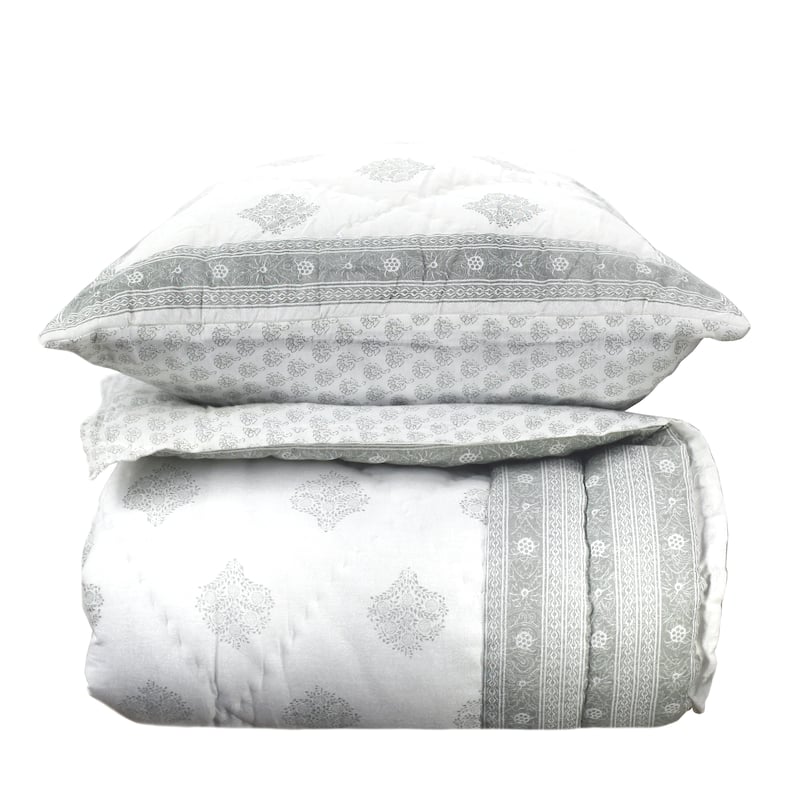 Cotton Veil Collection Hand blocked Medallion Quilt Set