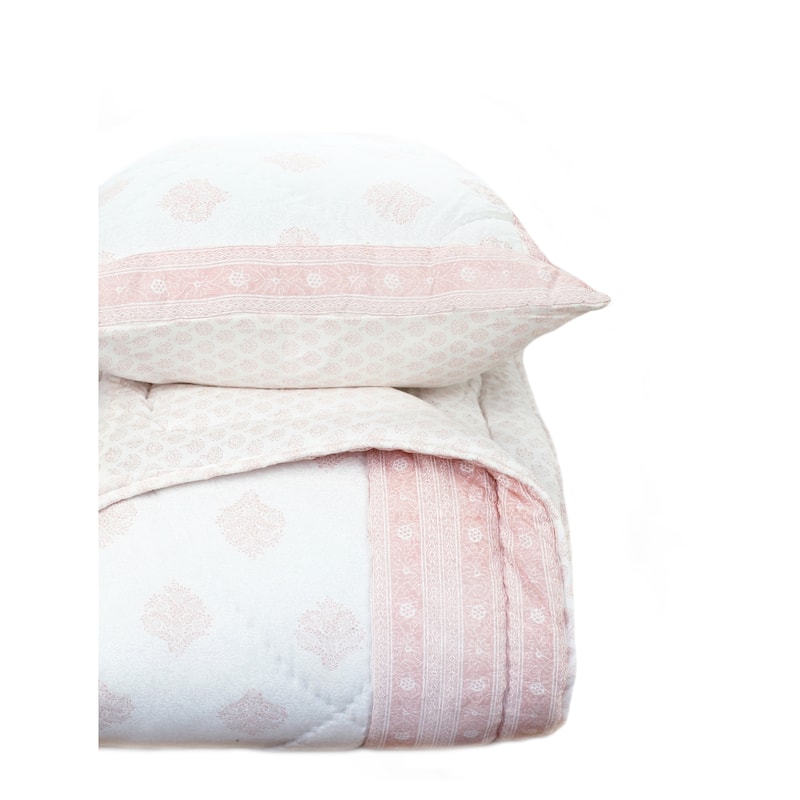 Cotton Veil Collection Hand blocked Medallion Quilt Set