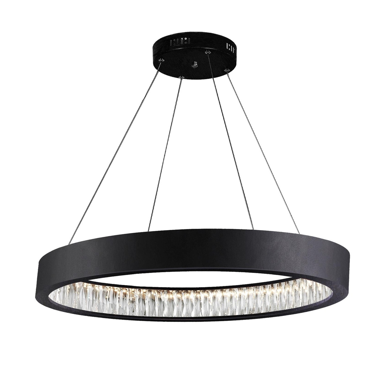 Strick & Bolton Mehta Matte Black LED Chandelier - Chandeliers For Bedrooms by Overstock.com