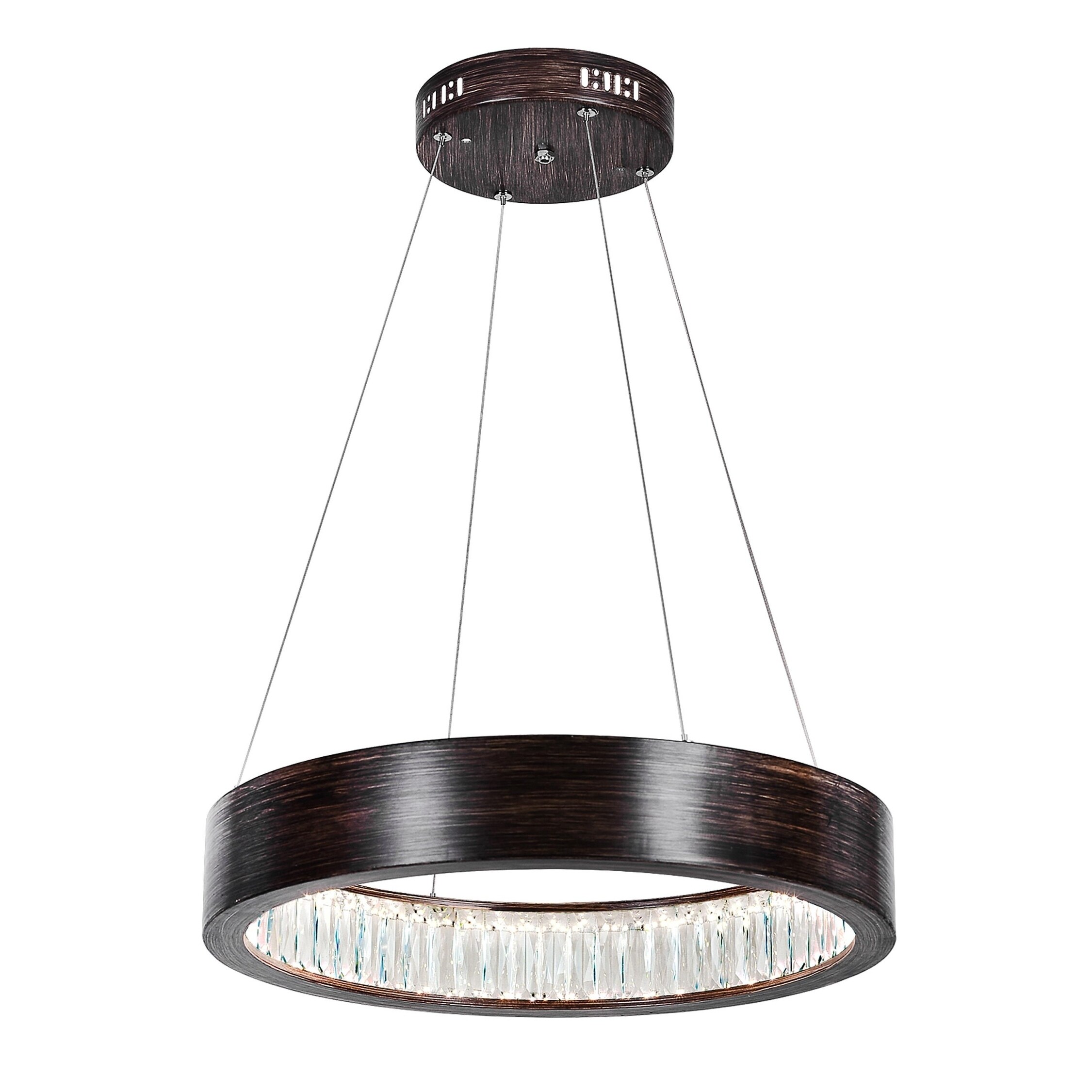 Strick & Bolton Mehta Woodgrain Brown LED Chandelier - Chandeliers For Bedrooms by Overstock.com