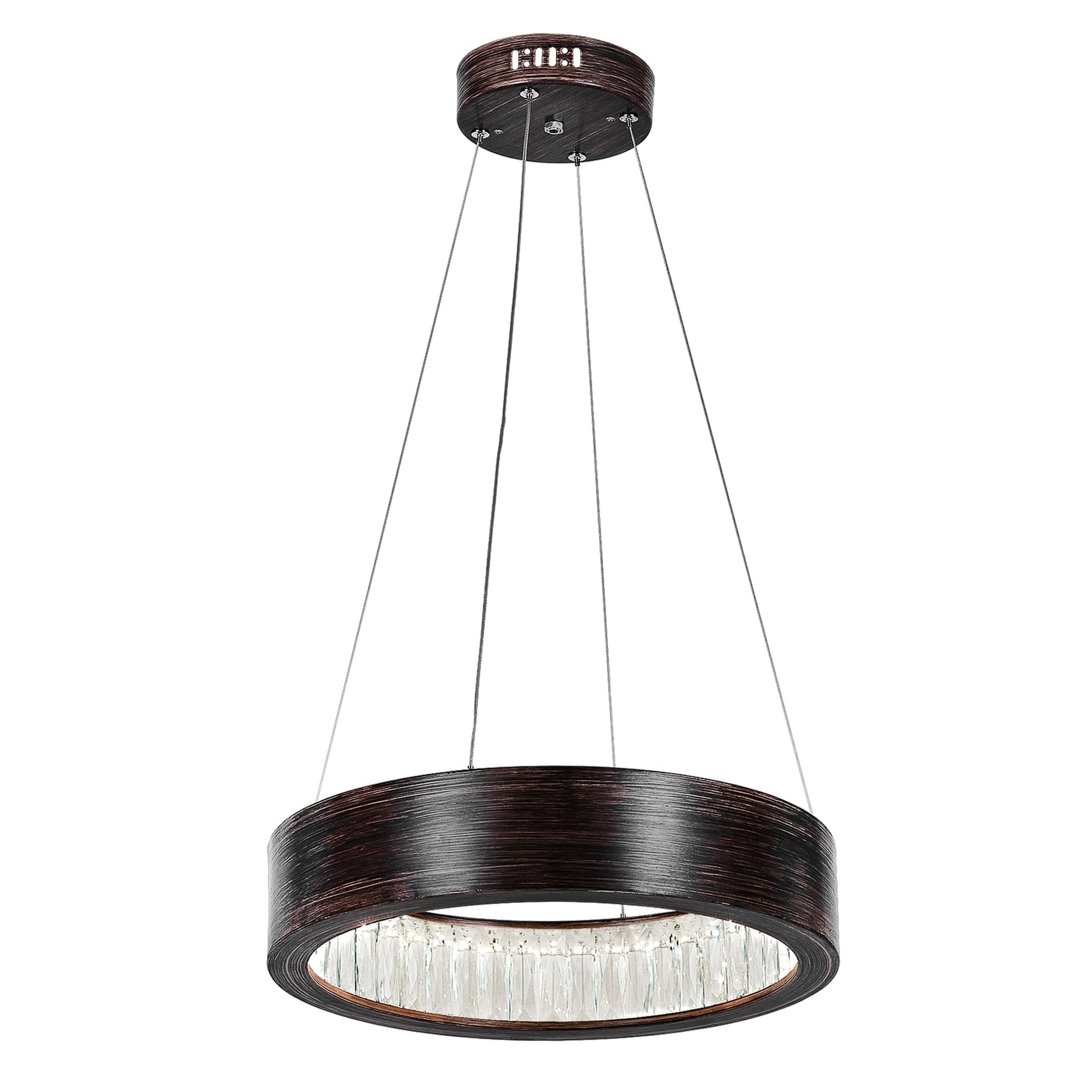 Strick & Bolton Mehta Woodgrain Brown LED Chandelier - Chandeliers For Bedrooms by Overstock.com