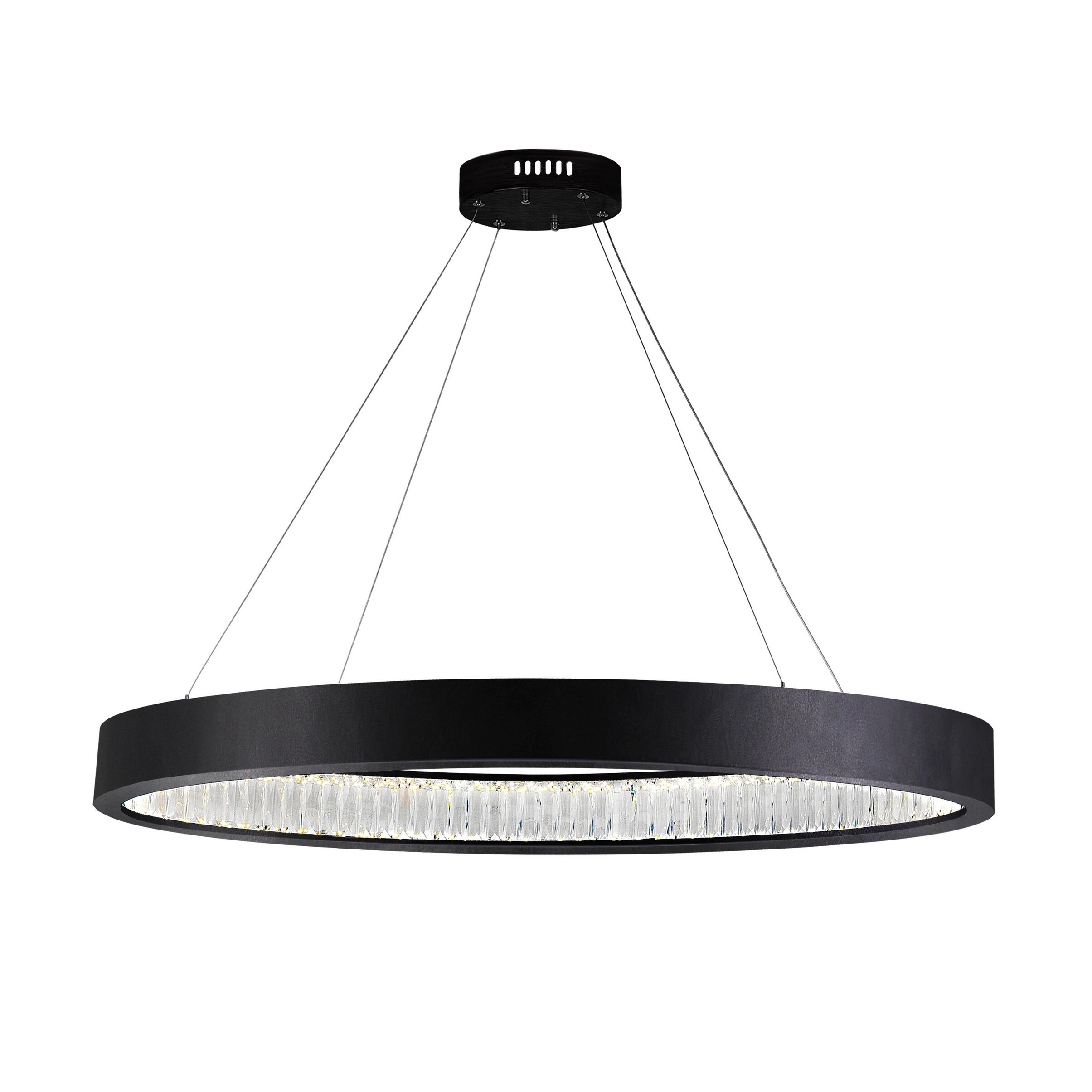 Strick & Bolton Mehta Matte Black LED Chandelier - Chandeliers For Bedrooms by Overstock.com