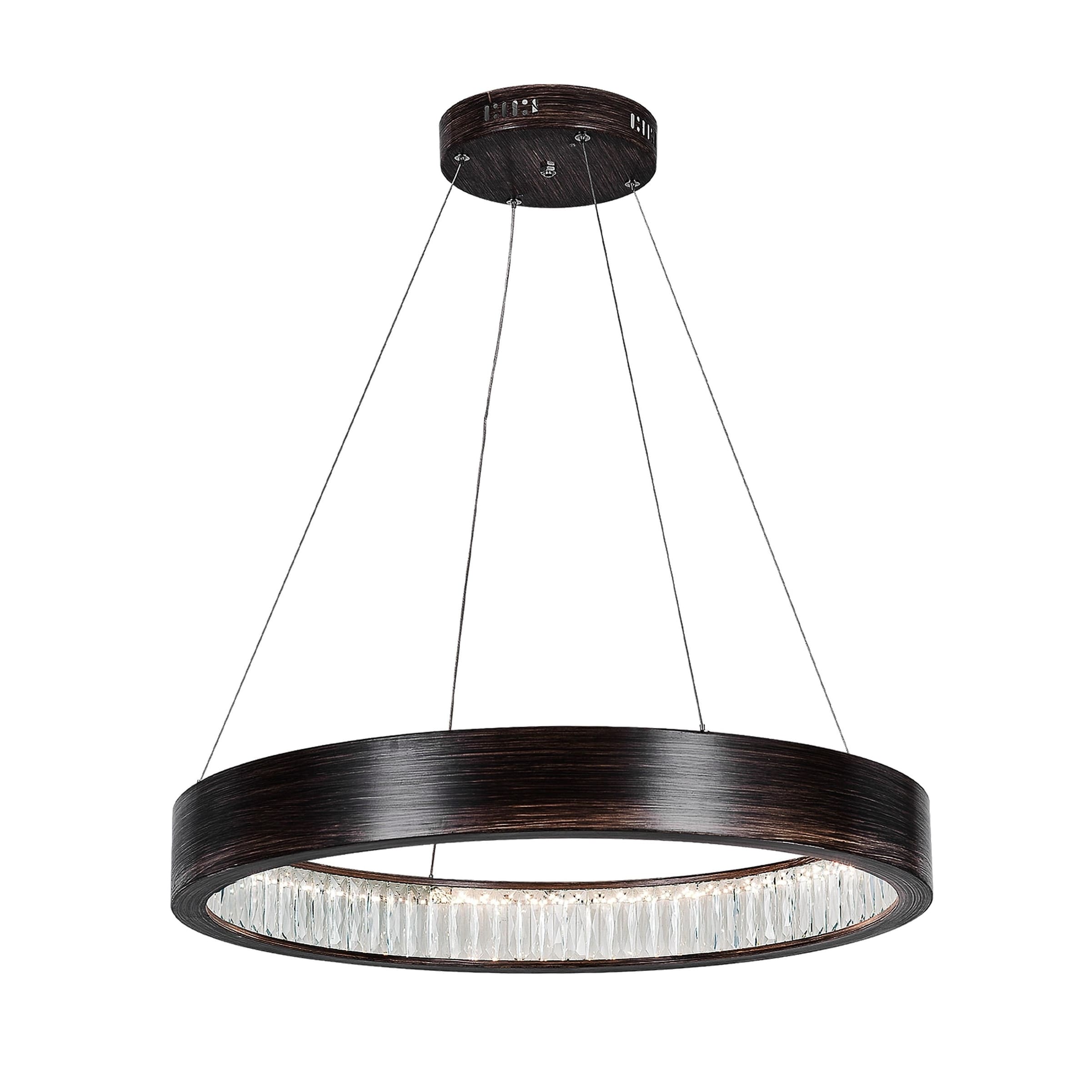 Strick & Bolton Mehta Woodgrain Brown LED Chandelier - Chandeliers For Bedrooms by Overstock.com