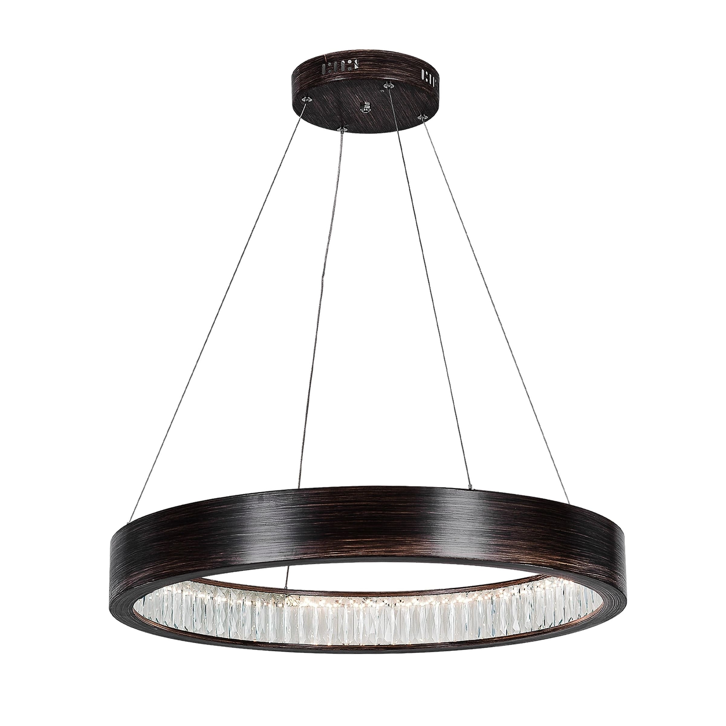 Strick & Bolton Mehta Woodgrain Brown LED Chandelier - Chandeliers For Bedrooms by Overstock.com