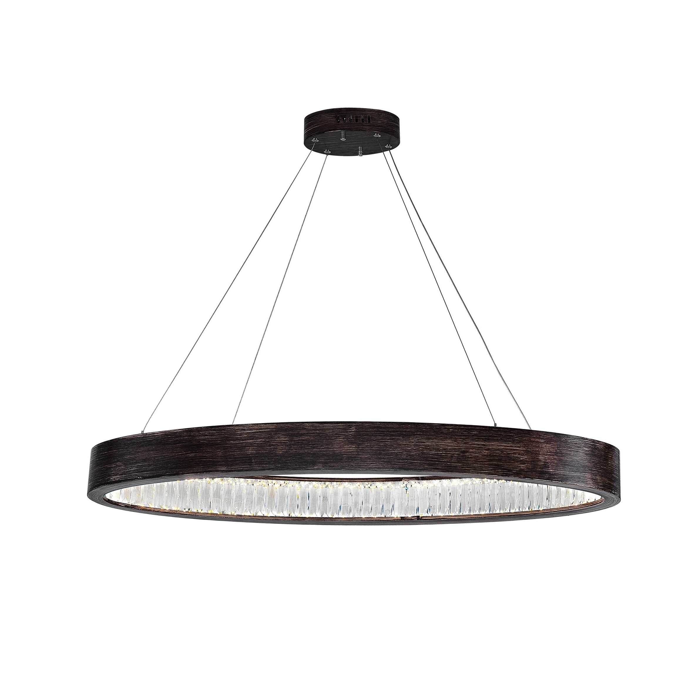 LED Chandelier with Wood Grain Brown Finish - Chandeliers For Bedrooms by Overstock.com