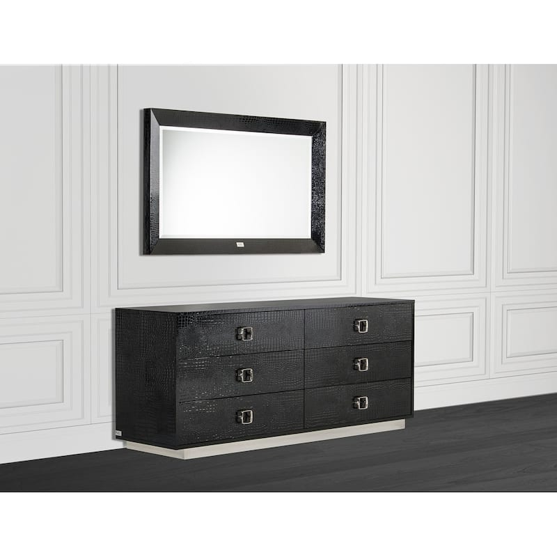 A&X Victoria Modern Black Crocodile Dresser