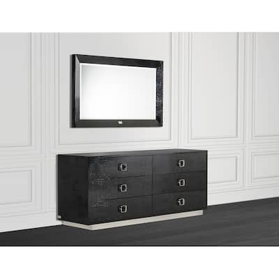 A&X Victoria Modern Black Crocodile Dresser