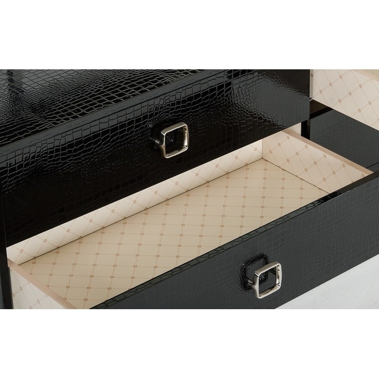 A&X Victoria Modern Black Crocodile Dresser