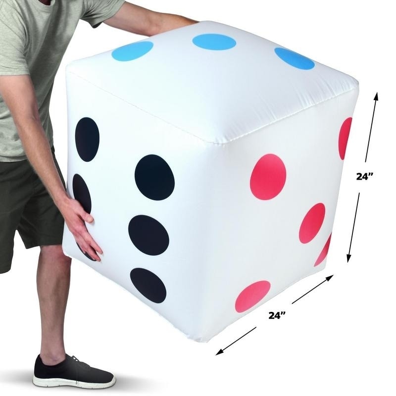 SET of 3 ~ Giant inflatable dice 16" RED BLUE and GREEN 