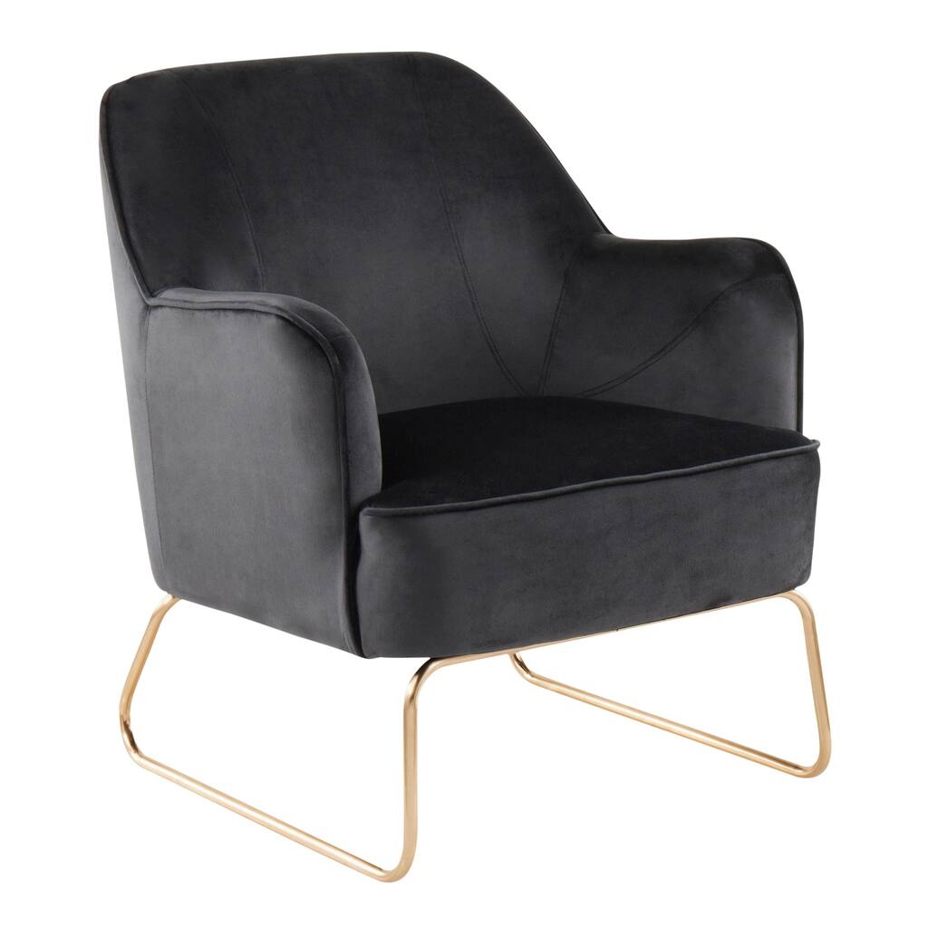 LumiSource Daniella Contemporary Accent Chair with Sleigh Legs