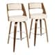 preview thumbnail 4 of 28, Carson Carrington Alingsas 30" Fixed-Height Bar Stool with Bent Wood Legs & Round Footrest (Set of 2) Cream/Walnut
