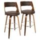 preview thumbnail 17 of 28, Carson Carrington Alingsas 30" Fixed-Height Bar Stool with Bent Wood Legs & Round Footrest (Set of 2) Brown/Walnut