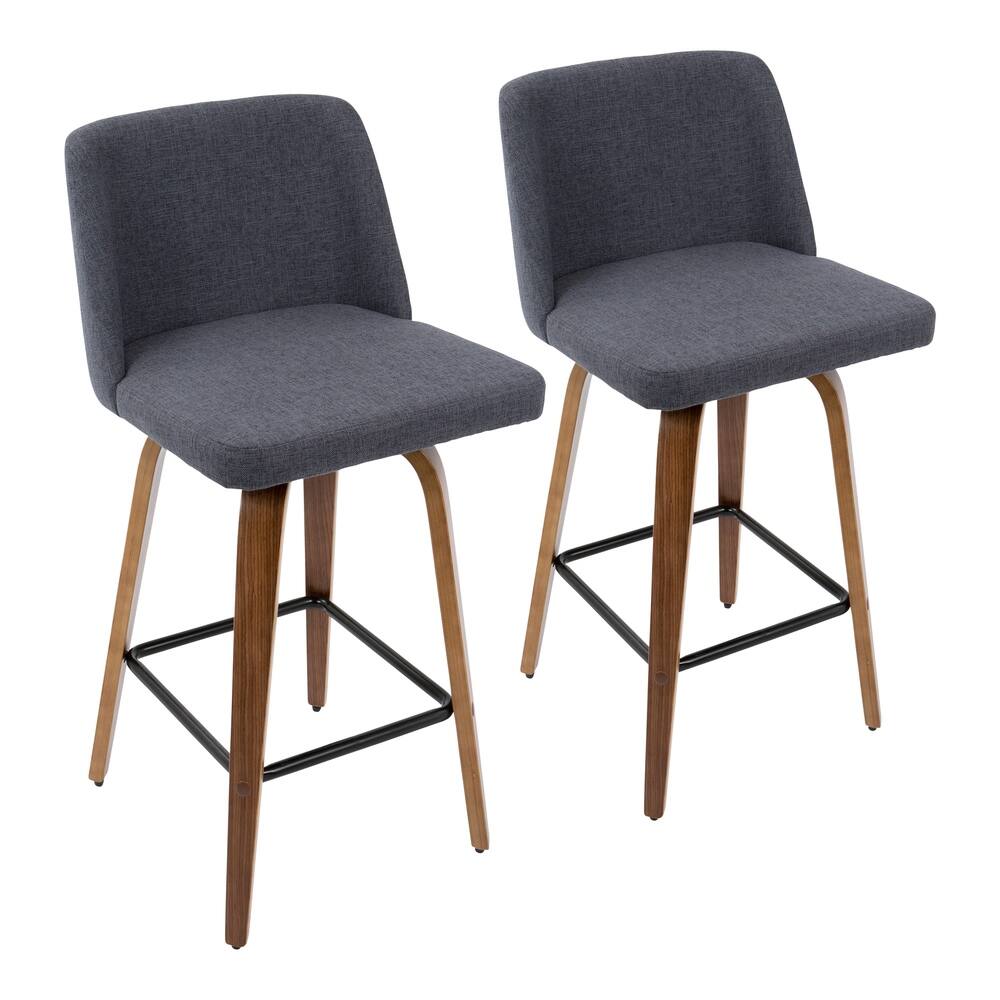 Carson Carrington Vallberga 26" Counter Stool with Square Black Footrest (Set of 2)