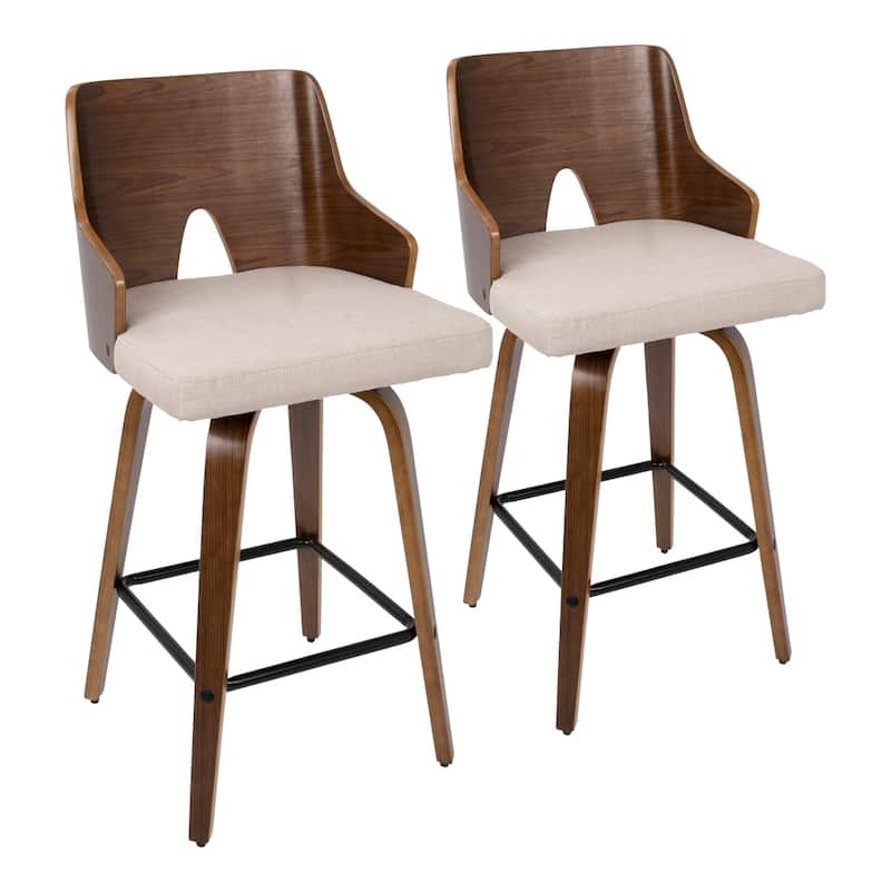 Carson Carrington Adrianna 26" Upholstered Counter Stool (Set of 2) - Beige
