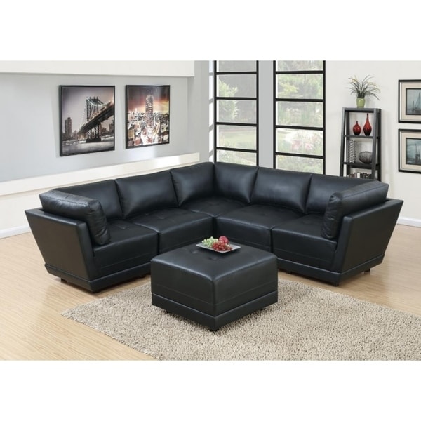 Cottage Bonded Leather Modular 6-PSC Sectional Sofa Set II
