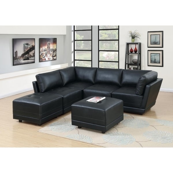 Cottage Bonded Leather Modular 6-PSC Sectional Sofa Set I