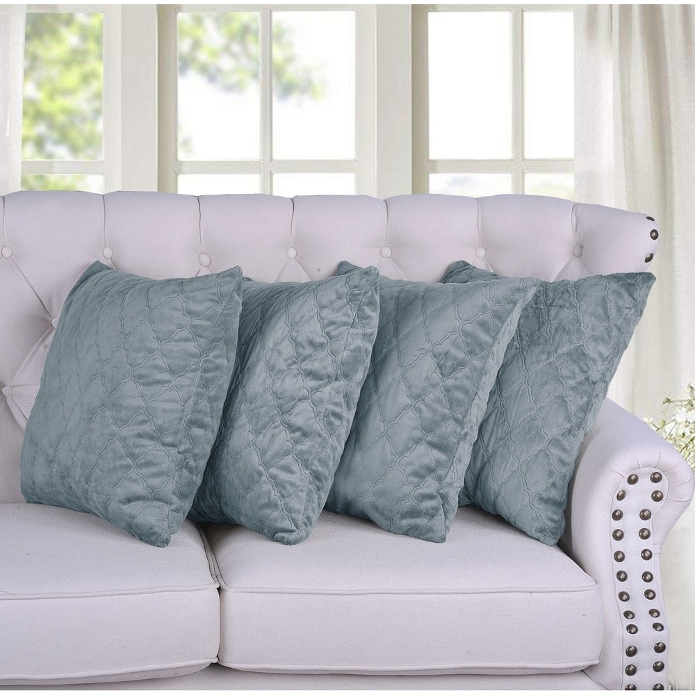 Quilted MicroMink 4-pc. Decorative Pillow Cover Set, NO INSERT