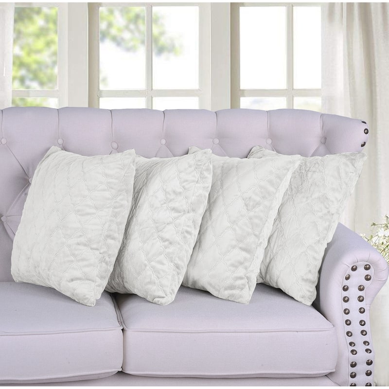 Quilted MicroMink 4-pc. Decorative Pillow Cover Set, NO INSERT
