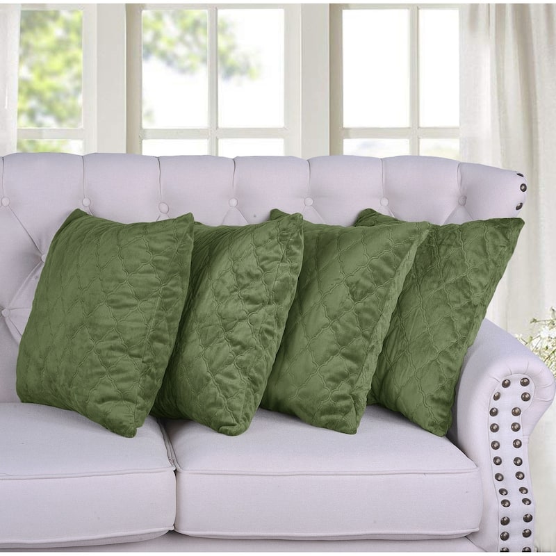 Quilted MicroMink 4-pc. Decorative Pillow Cover Set, NO INSERT