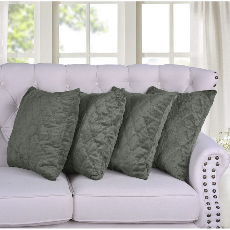 Quilted MicroMink 4-pc. Decorative Pillow Cover Set, NO INSERT - could burst