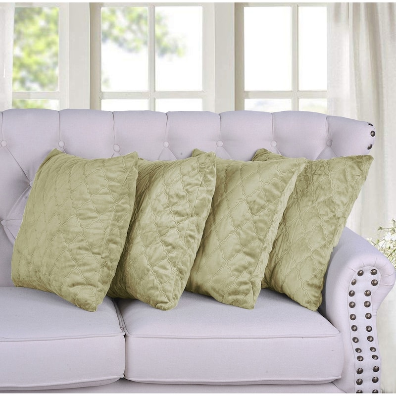 Quilted MicroMink 4-pc. Decorative Pillow Cover Set, NO INSERT