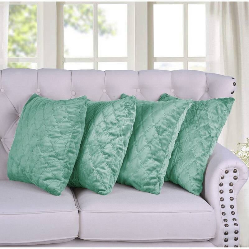 Quilted MicroMink 4-pc. Decorative Pillow Cover Set, NO INSERT