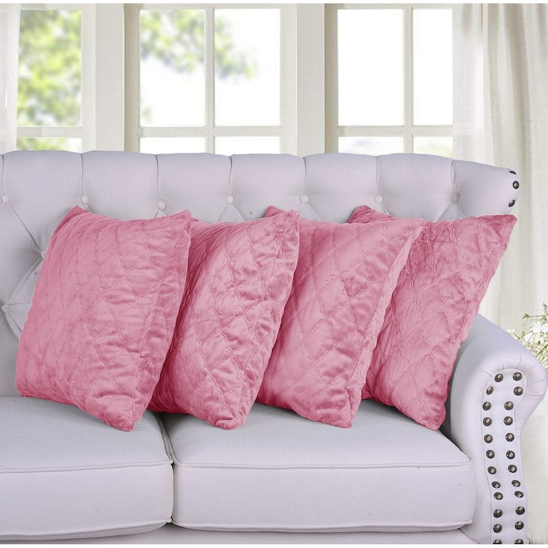 Quilted MicroMink 4-pc. Decorative Pillow Cover Set, NO INSERT