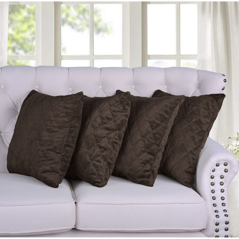 Quilted MicroMink 4-pc. Decorative Pillow Cover Set, NO INSERT - Pinecone