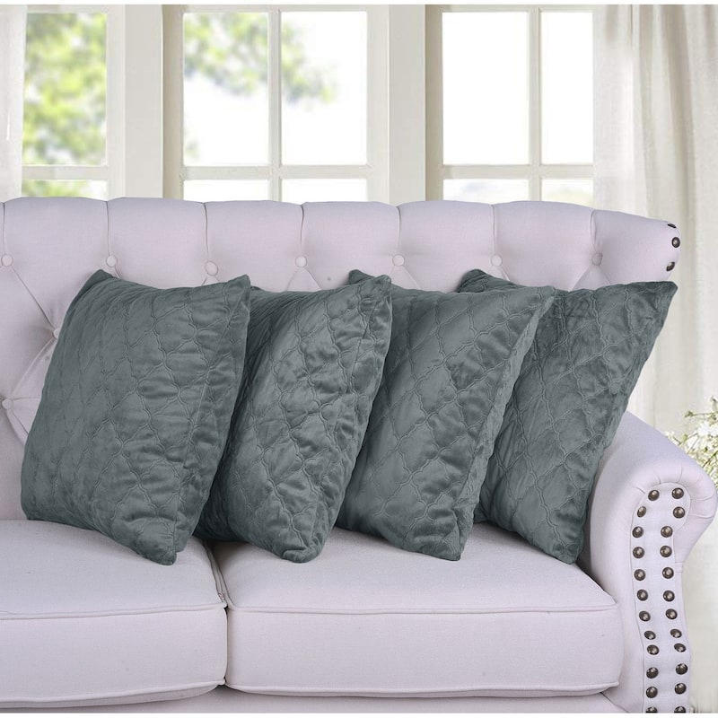 Quilted MicroMink 4-pc. Decorative Pillow Cover Set, NO INSERT
