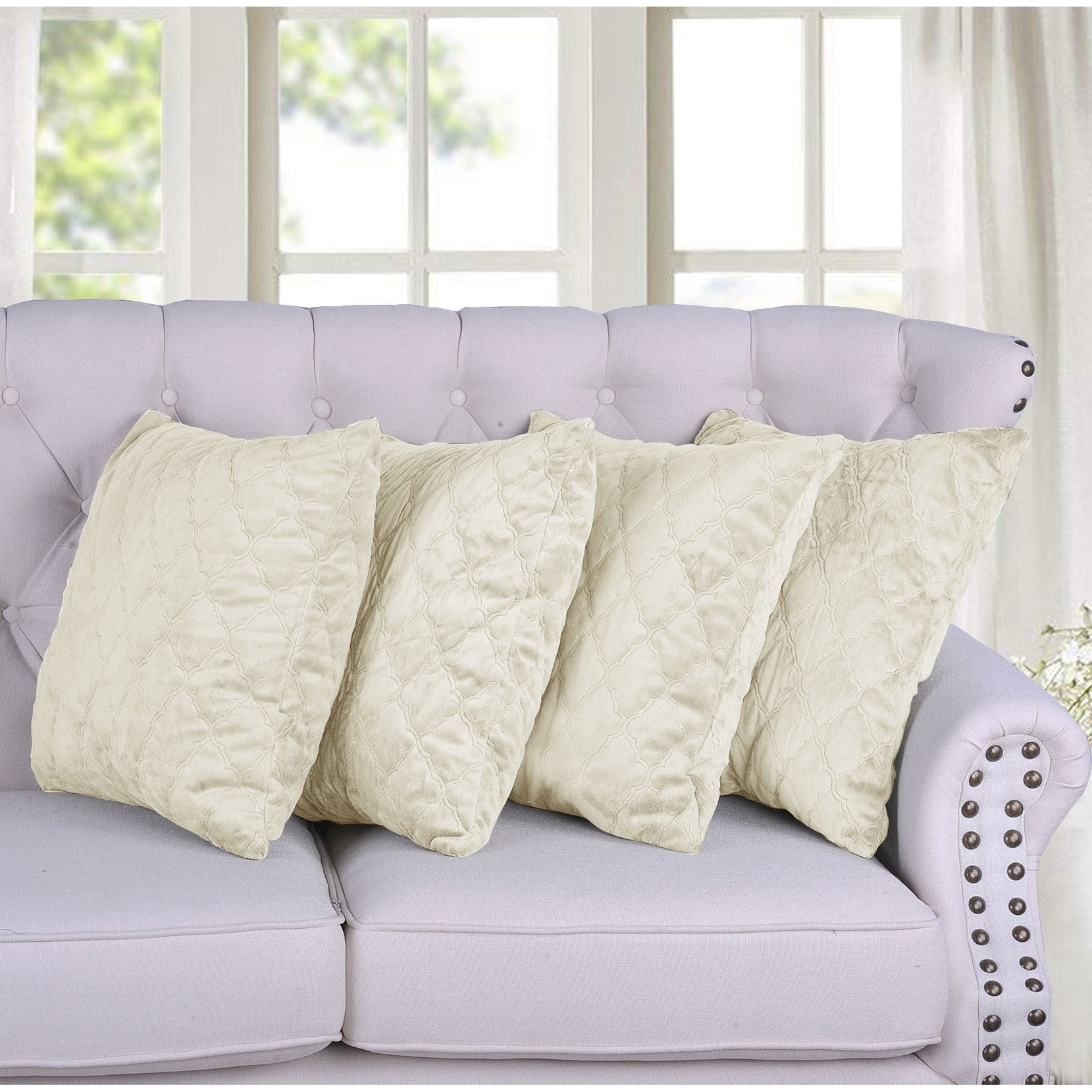 Quilted MicroMink 4-pc. Decorative Pillow Cover Set, NO INSERT - Bed Bath &  Beyond - 25459729