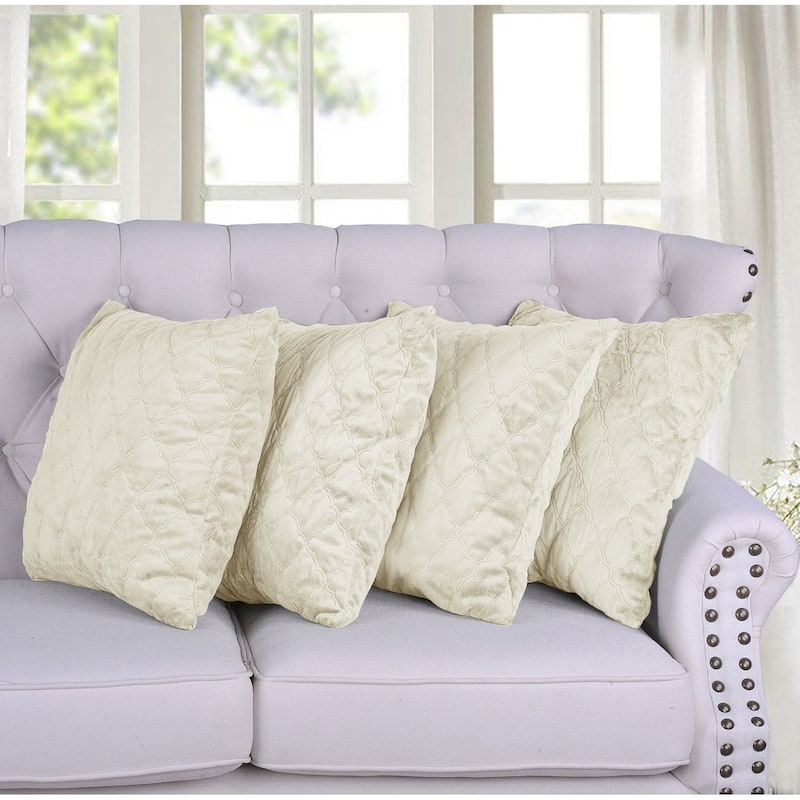 Quilted MicroMink 4-pc. Decorative Pillow Cover Set, NO INSERT