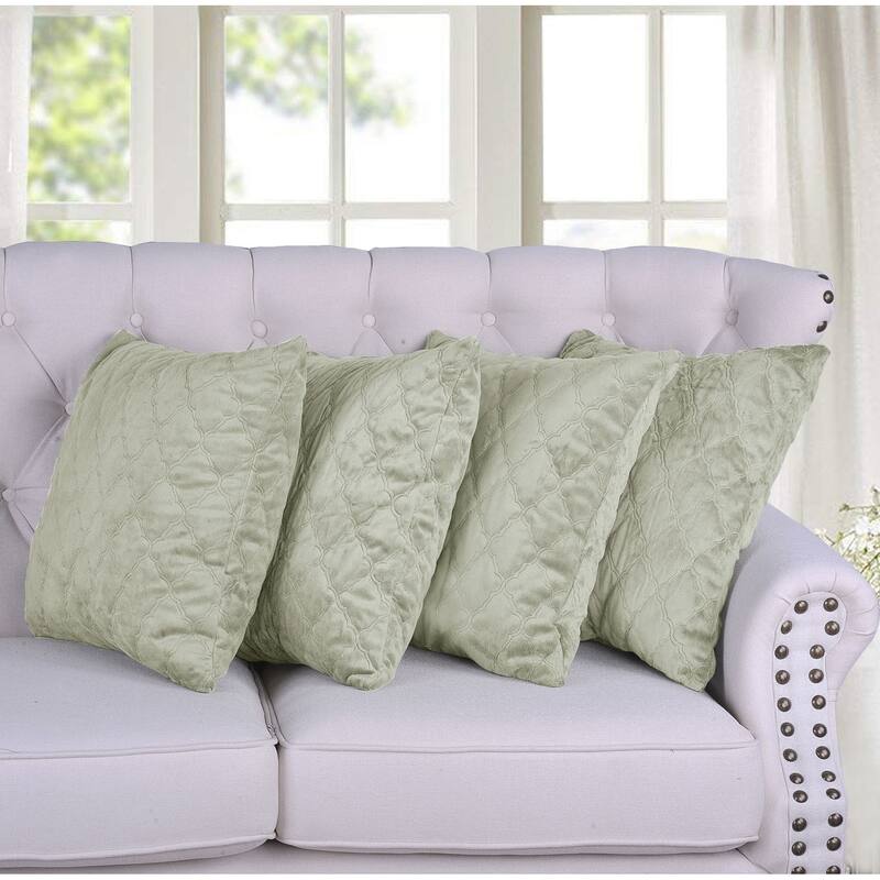 Quilted MicroMink 4-pc. Decorative Pillow Cover Set, NO INSERT