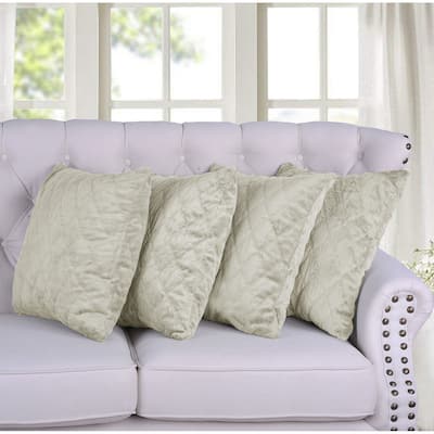 Quilted MicroMink 4-pc. Decorative Pillow Cover Set, NO INSERT
