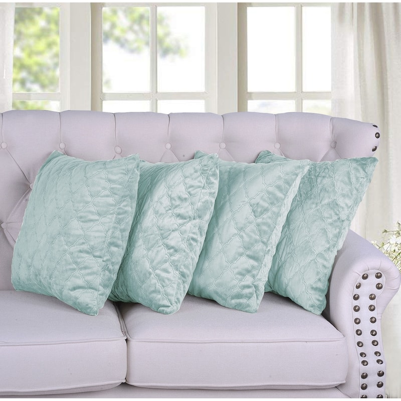 Quilted MicroMink 4-pc. Decorative Pillow Cover Set, NO INSERT