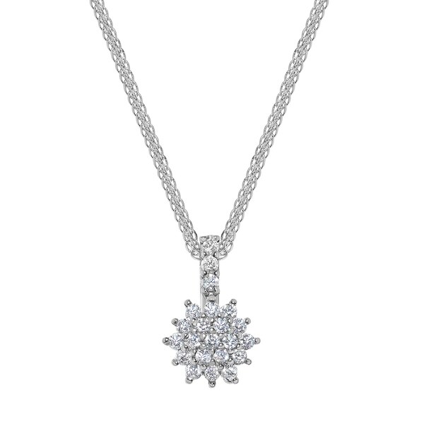 white gold cubic zirconia necklace