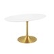 Silver Orchid Fein 60-inch Gold White Oval Dining Table - Gold White - Thumbnail 1