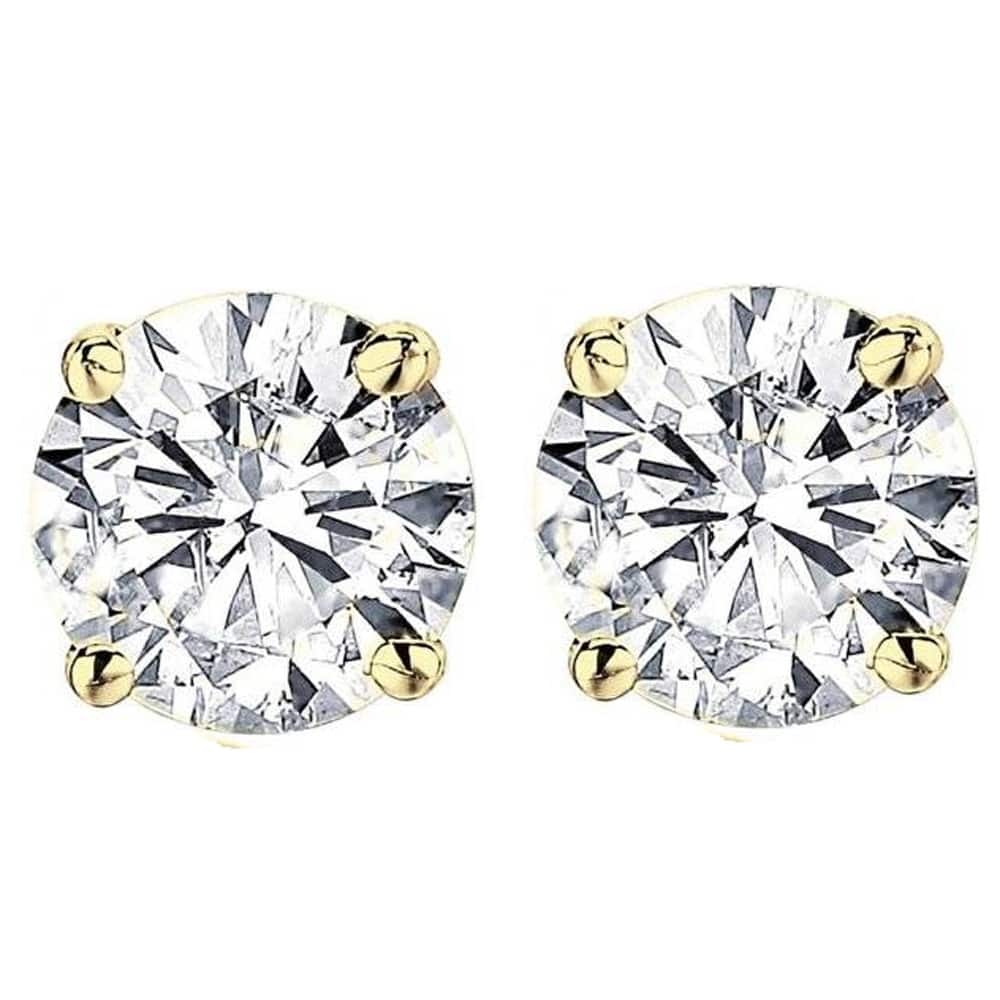 Pompeii3 14k Yellow Gold 2 3/8 ct TDW Diamond Studs Clarity Enhanced