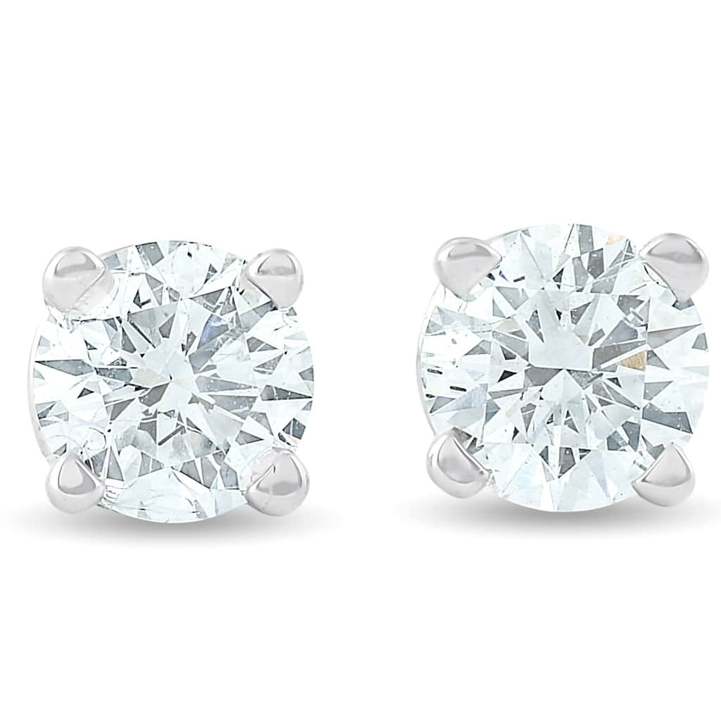 1/3 Ct Screw Back Diamond Studs White Gold Lab Grown Eco Friendly