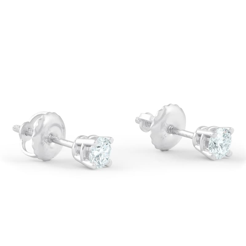 1/3 Ct Screw Back Diamond Studs White Gold Lab Grown Eco Friendly