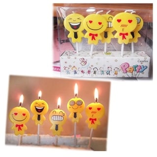 5pcs Set Funny Cartoon Children Birthday Cake Candle Party Decorative 